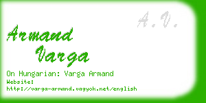 armand varga business card